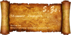 Stummer Zsanett névjegykártya